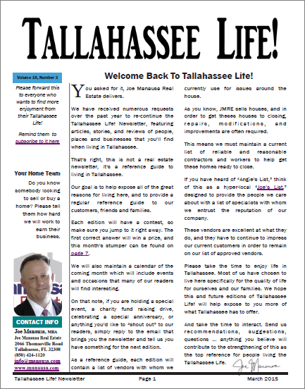 Tallahassee Life! March 2015