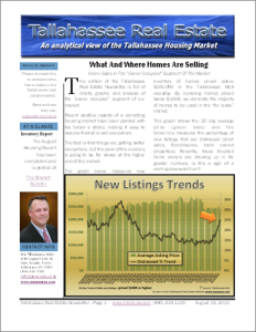 Tallahassee Real Estate Newsletter August 2013