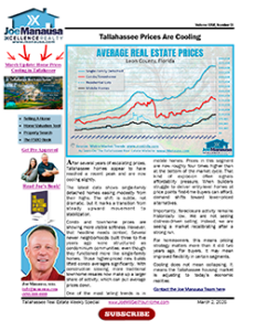 one-page real estate newsletter explains how home prices are doing for each property type in Tallahassee, FL