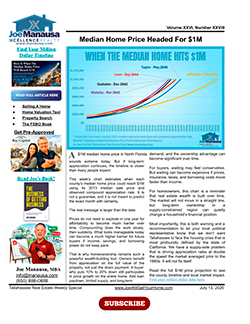 Median Home Price Headed For $1M